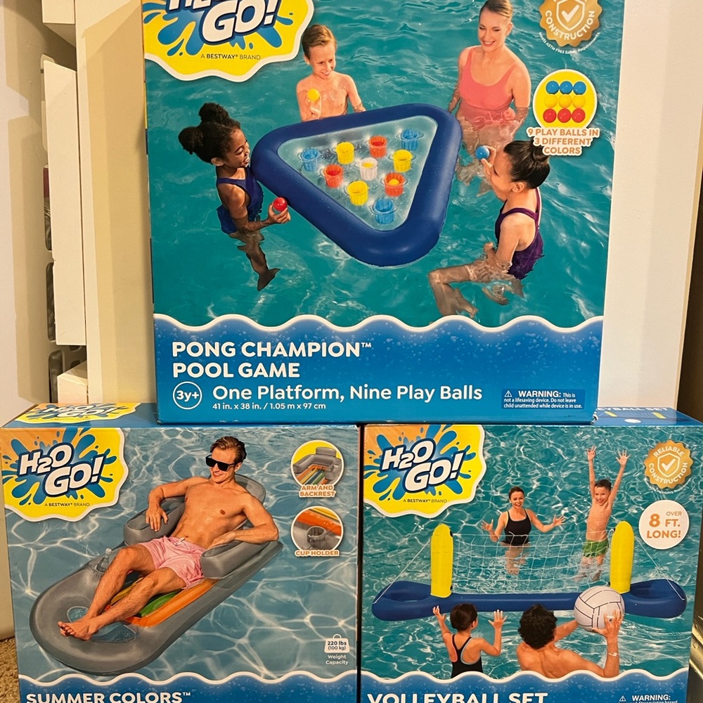 [H2O GO! ]Summer 3 pack pool Games & Lounge chair.